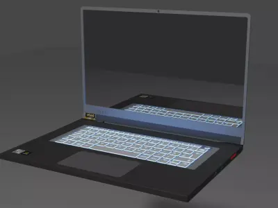 3D model laptop with mirror 3D model