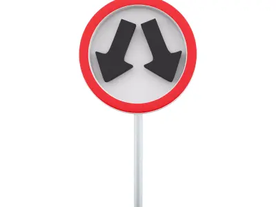 3D icon two-way road sign 3D model