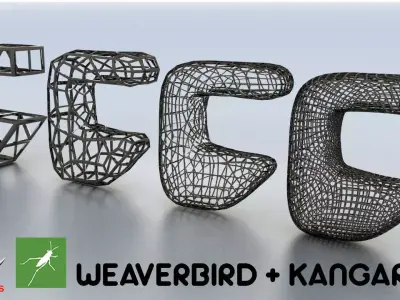 Kangaroo Weaverbird Parametric Facade Design Grasshopper Rhino 3D model