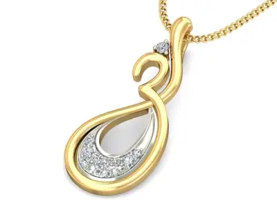 Solitaire Women Pendant 3dm STL OBJ FBX Renders Details 3D print model 80