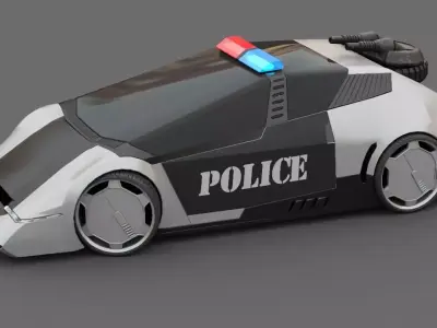 sci-fi Police car   3D model