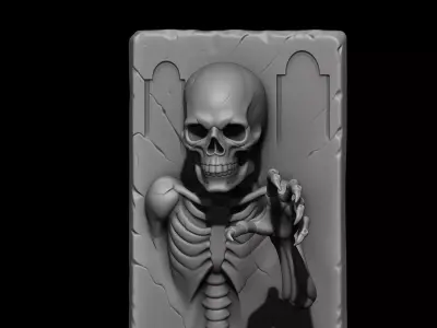 skeleton bookend 3D print model