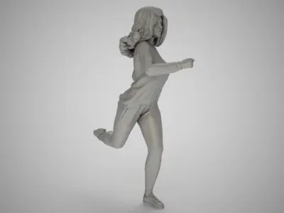 Jogging woman running 3D print model