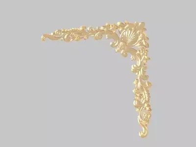 pattern wood machine cnc carving Classic frame of luxurious gold 3D model