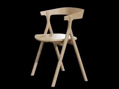 YKSI Chair-Oak Low-poly 3D model