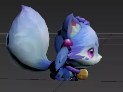 Arctic fox Low-poly 3D model purchase
