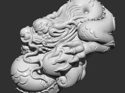dragon bust of woman 3D print model