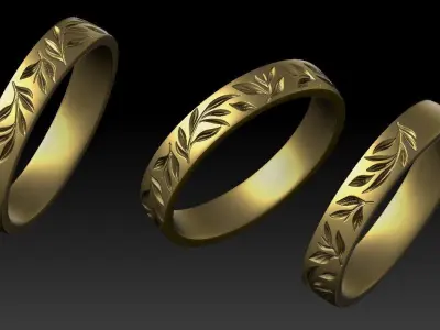 flower ring 3D print model 2