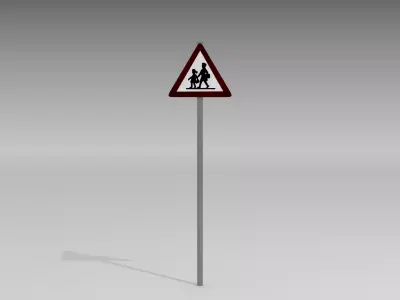 Children crossing sign 3D model