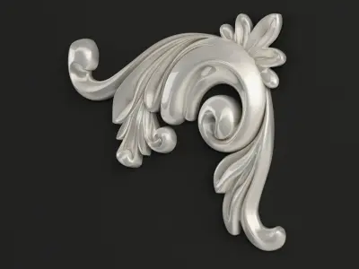 3D Carved decor corner piece 3D model 3D model