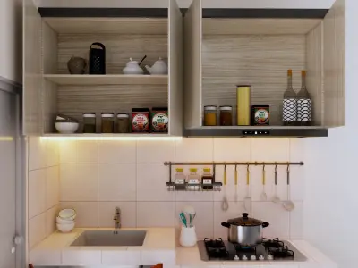 Luxury Modern Simple Kitchen Furniture Interior Design  3D model