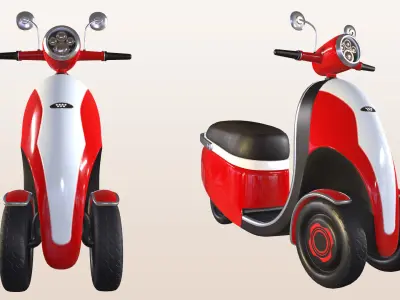Electric scooter Low-poly 3D model by lemberovairina