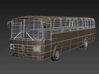 Low poly Bus game asset Low-poly 3D model