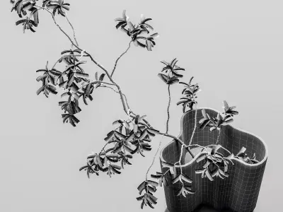 plants bouquet vase 54 3D model