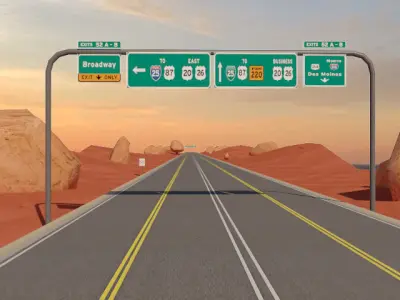 highway chase  track  Low-poly 3D model