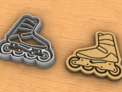 Inline roller skate cookie cutter 3D print model