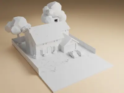 Simpsons House Low-poly 3D model