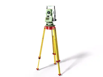 Total Station Survey Instrument Low-poly 3D model