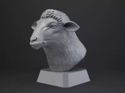 Sheep Bust - Animal Figurine 3D print model