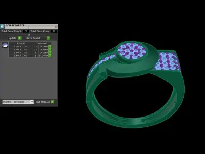 Mens gemstone diamond men Ring with details images 31 3D print model