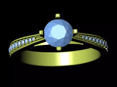 Diamond Solitaire Ring Jewellery for Women 3D print model