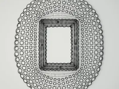 Peacock Honeycomb Mirror 3D model