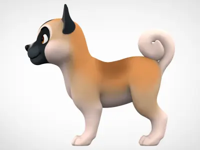 American Akita Low-poly 3D model