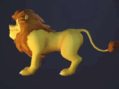 Cartoon Lion - rigged and skinned - Low-poly 3D model