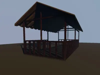 Pergola wooden gazebo Free 3D model