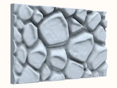 Rustic Basalt Cobblestone Wall 3D model
