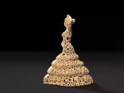 A figurine of a dancing woman 3D print model