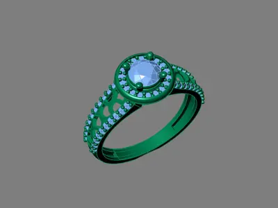Rings for Women Womens Rings Stone Ring Ready STL 3DM Models  3D print model 6