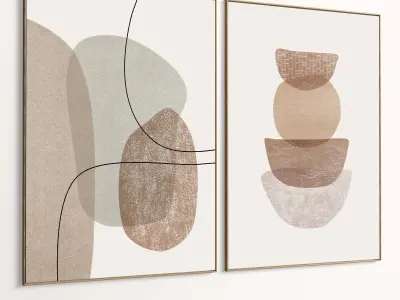 Plaster Two Photo Frame 533 Low-poly 3D model