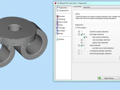 Classic set with oval gem 3D print model