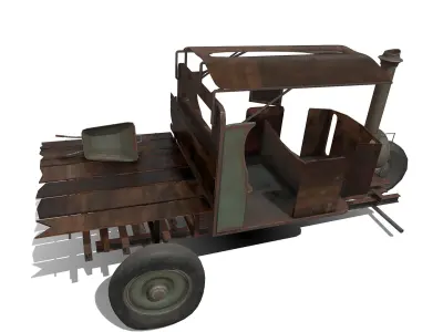 DamagedTruck tractor - tractor Free 3D model