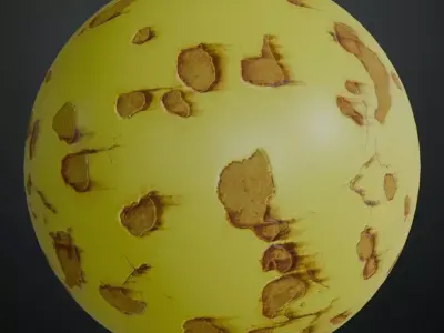 Chipped Yellow Paint Metal PBR Seamless Texture