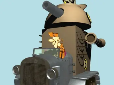 Wacky Races Car 6 3D Model 3D model