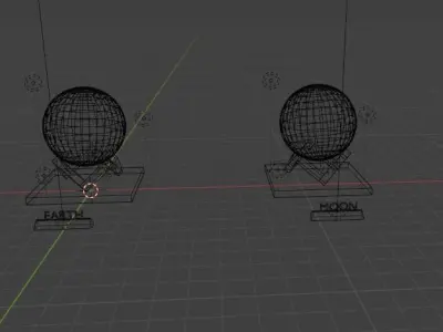 HOUSE DECORATION MOON AND EARTH Low-poly 3D model