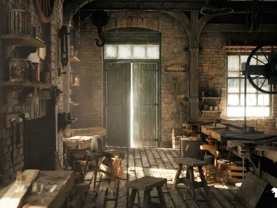 Carpenters Workshop Low-poly 3D model