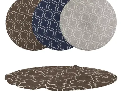 Round Rug Set 91 3D model