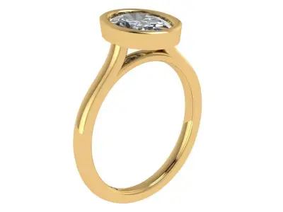 Bezel setting oval rings set of 4  3D print model