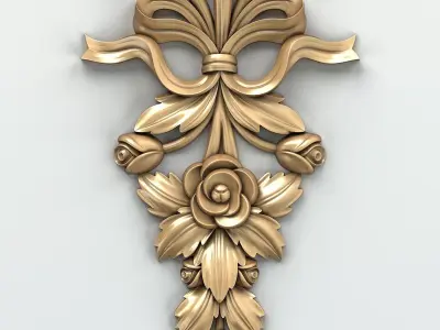 Carved decor vertical 010 3D model