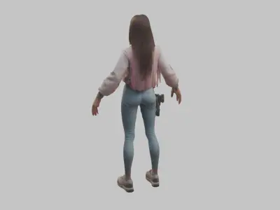 Female Character Model Low-poly 3D model