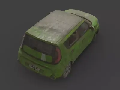 Abandoned Car - Kia Soul Low-poly 3D model