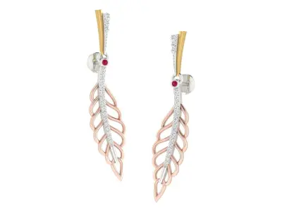 Solitaire Women Drop Earring 3dm STL OBJ FBX Render Details 3D print model 6