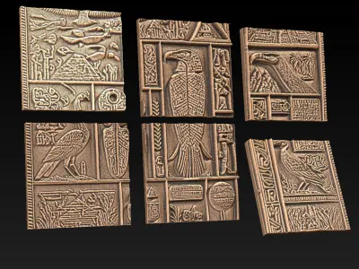 Wall Decor Plate with Ancient Egyptian Motifs  size   3D print model