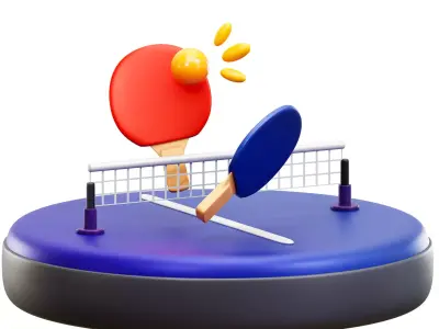 Ping Pong 3D Icon Low-poly 3D model