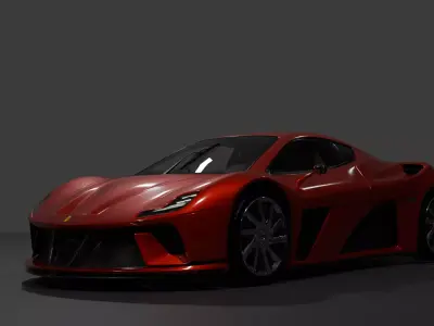 Realistic Ferrari 296 GTB PL Rigged  HighPoly  and Customizable 3D model