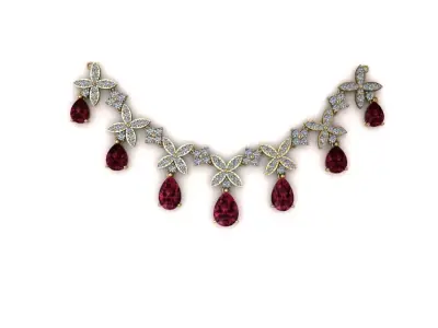 Necklace Centerpiece Jewelry model - Crimson Blossom for her 3D print model