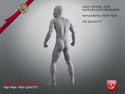 Man A Testing model - Marvelous Designer Stand2 Low-poly 3D model